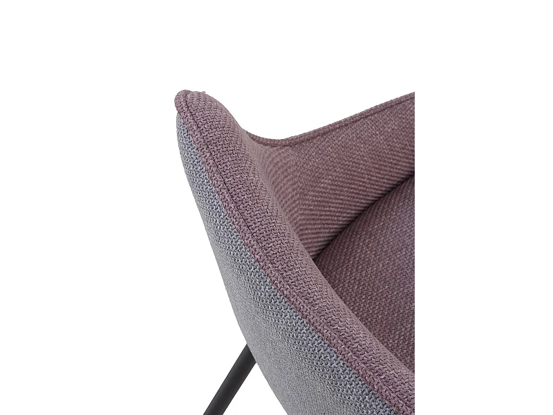 Lot de 4 chaises rembourrées bicolores marron/gris avec pieds en métal noir