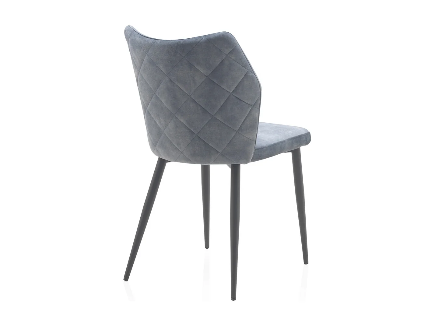 Pack 4 sillas tapizadas color azul patas metálicas negras