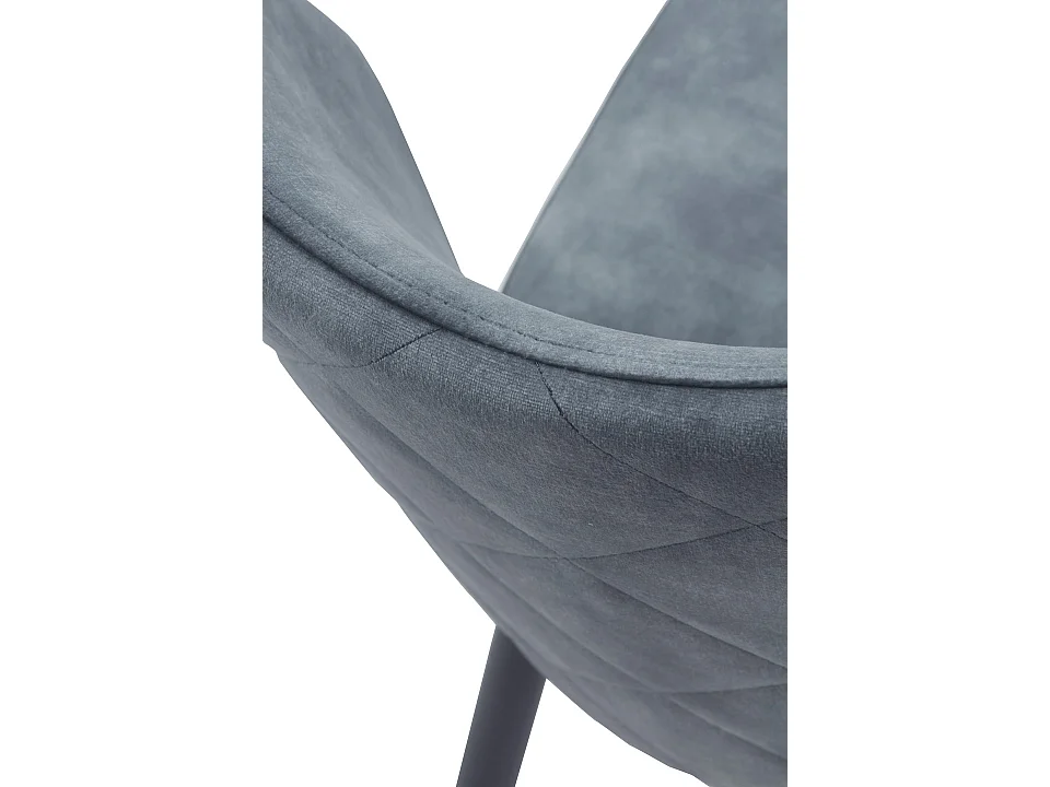 Lot de 4 chaises rembourrées bleues avec pieds métalliques noirs