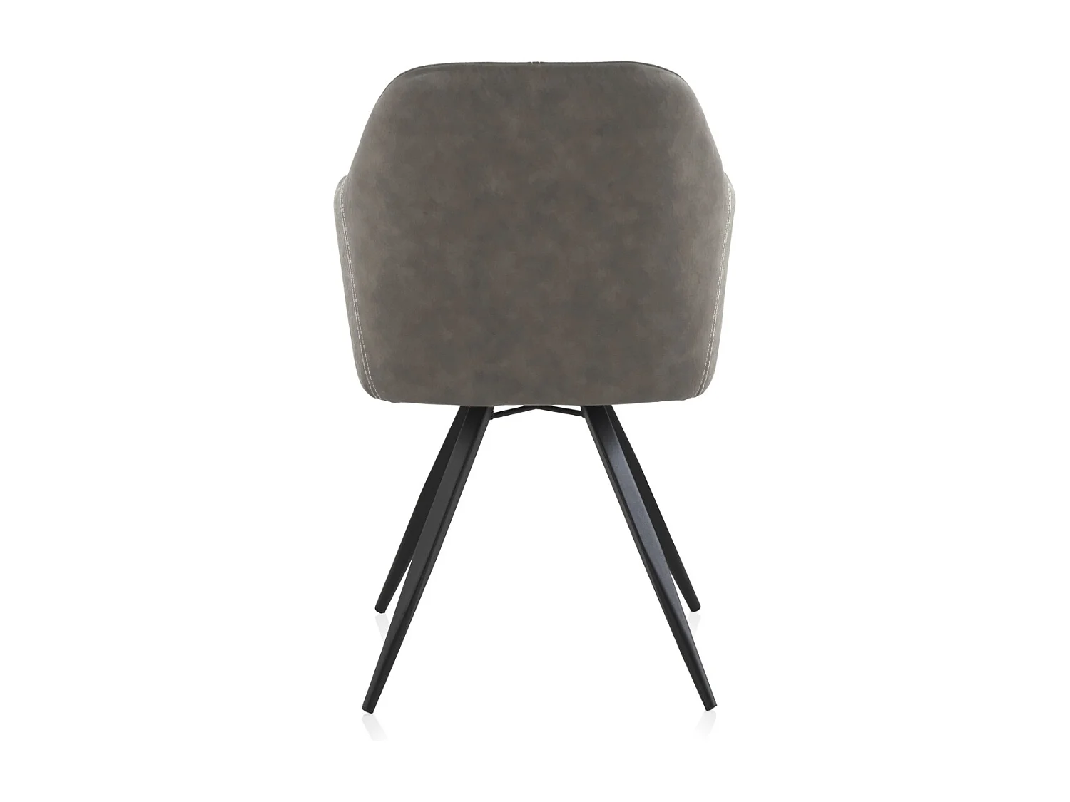 Fauteuil rembourré couleur taupe avec pieds métalliques noirs