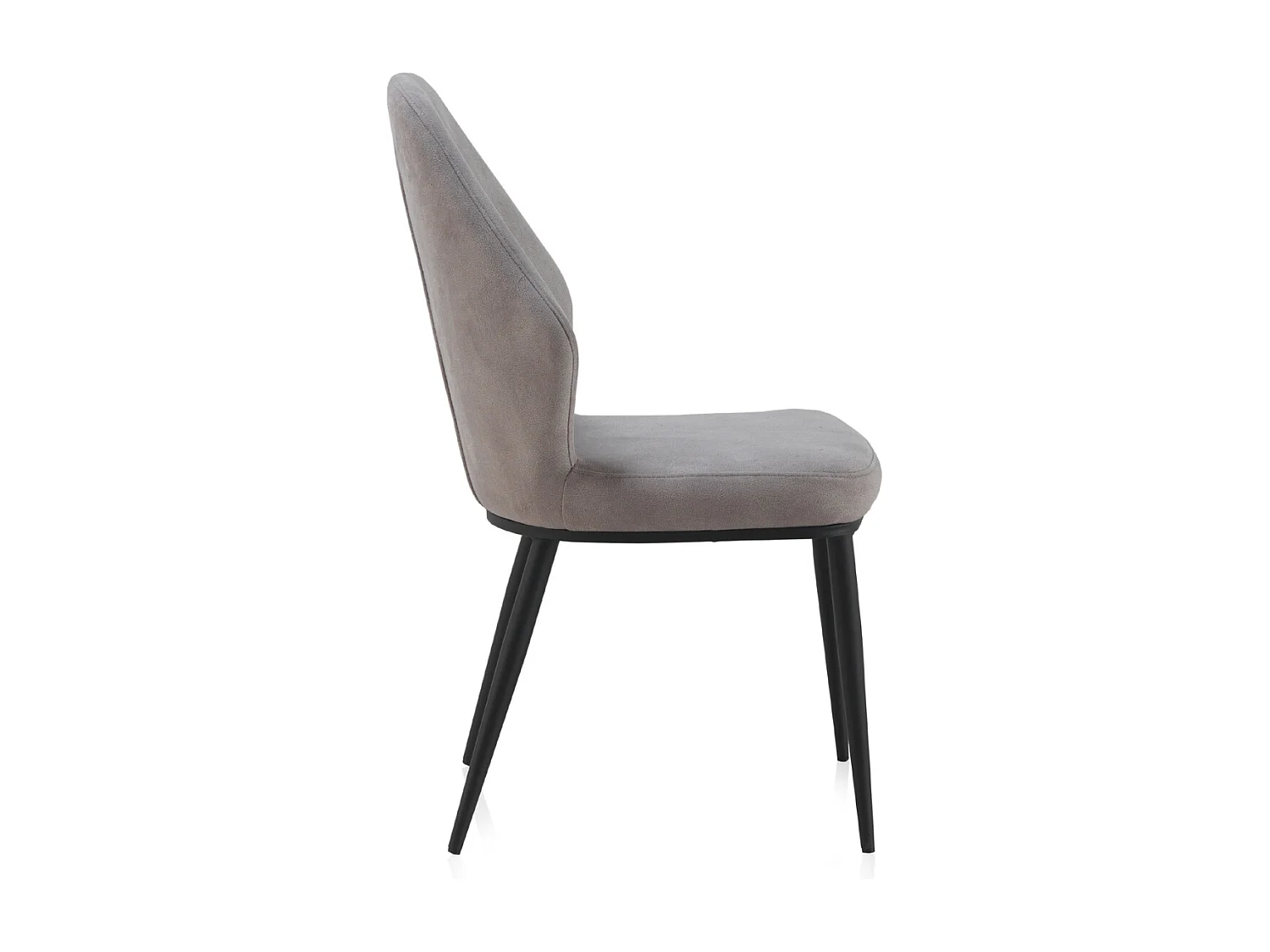 Lot de 2 chaises rembourrées gris clair avec pieds métalliques noirs