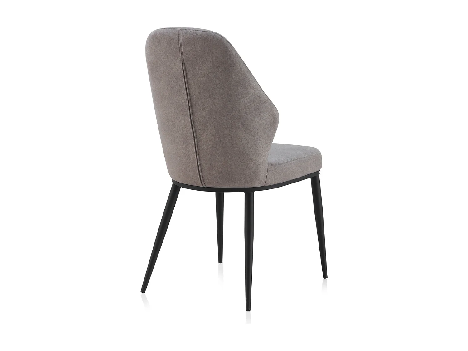 Lot de 2 chaises rembourrées gris clair avec pieds métalliques noirs