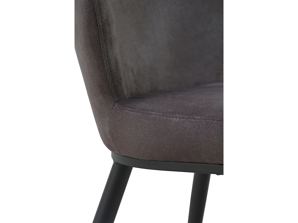 Pack 2 sillas tapizadas en gris oscuro patas metálicas negras