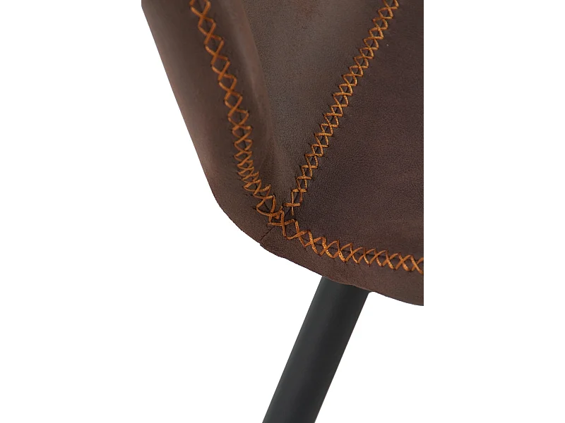 Packung mit 2 gepolsterten Stühlen in Braun mit schwarzen Metallbeinen