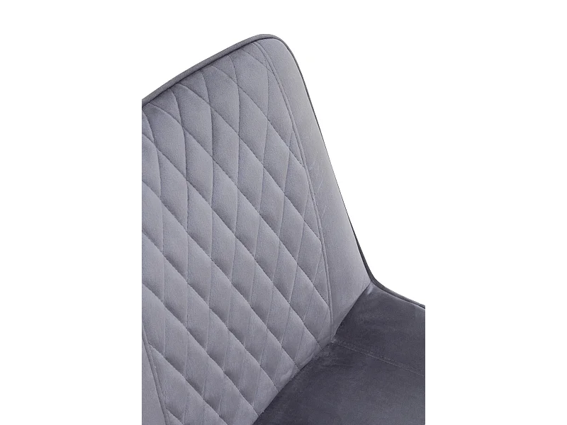 Lot de 2 chaises rembourrées  grises avec pieds métalliques noirs