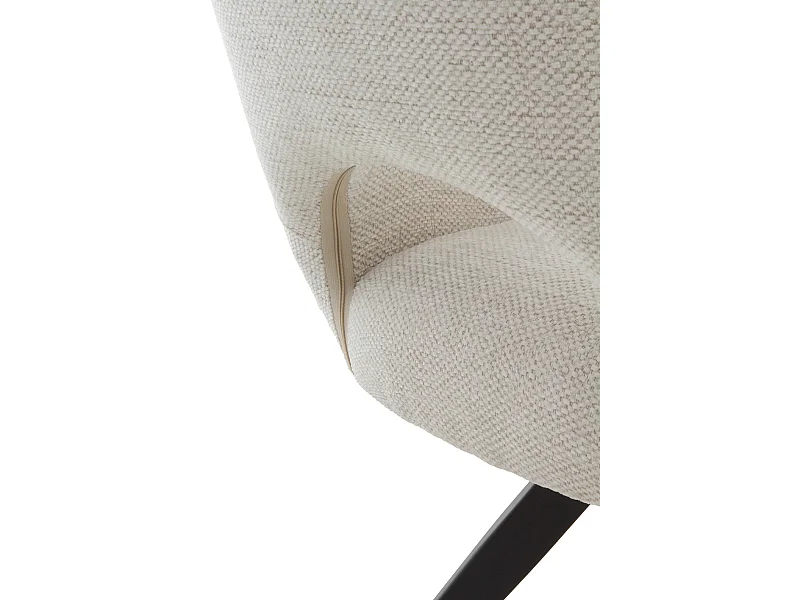 Lot de 4 fauteuils pivotants tapissés beige avec pieds en métal noir