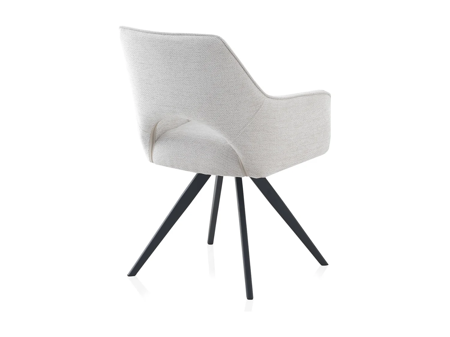 Lot de 4 fauteuils pivotants rembourrés beige avec pieds métalliques noirs