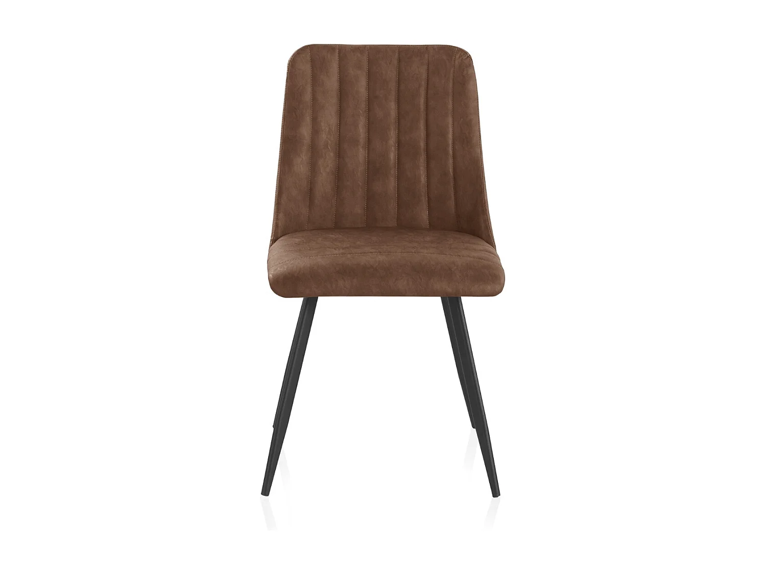 Lot de 2 chaises rembourrées marron avec pieds métalliques noirs