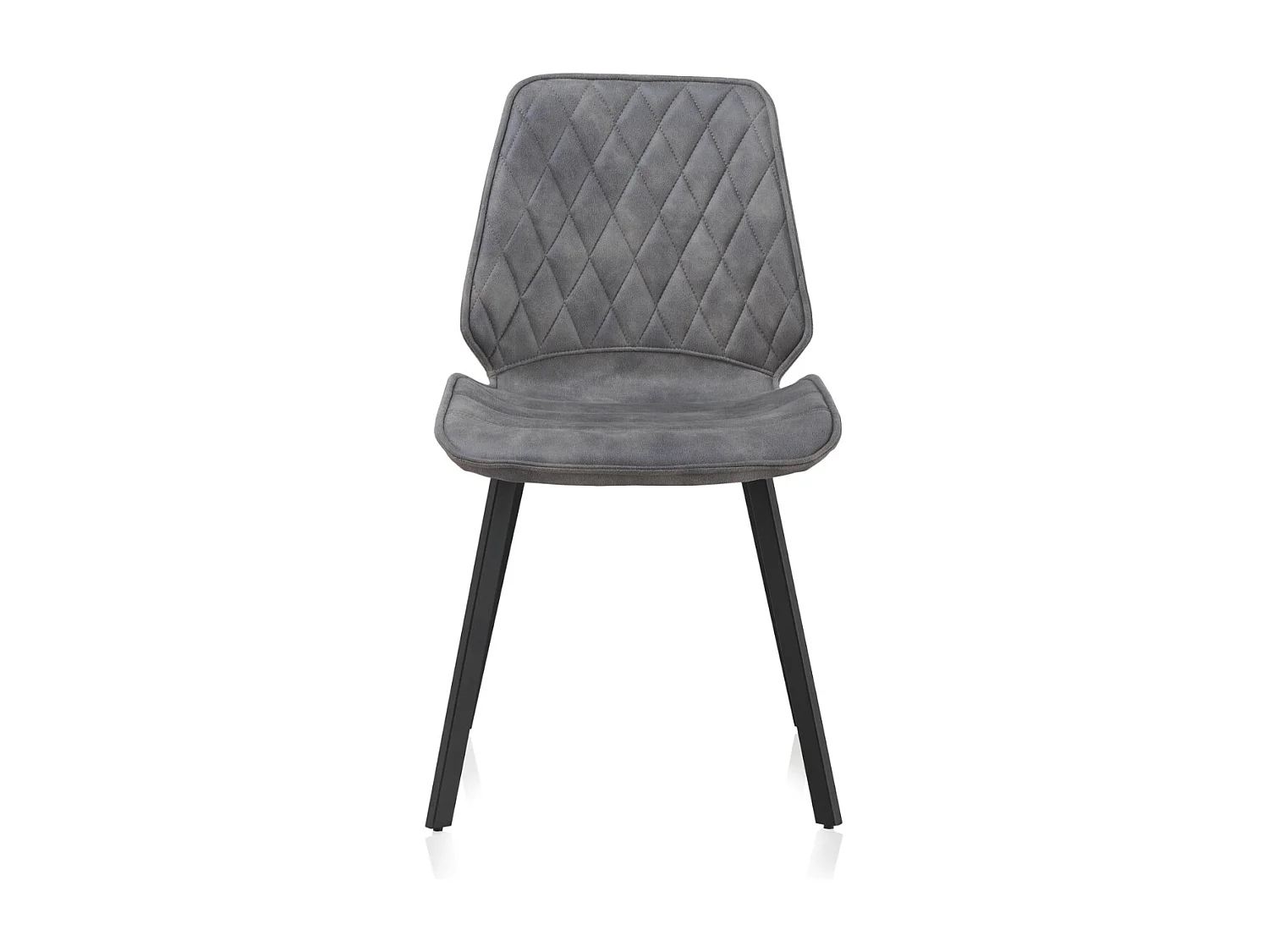 Lot de 2 chaises rembourrées gris clair avec pieds métalliques noirs