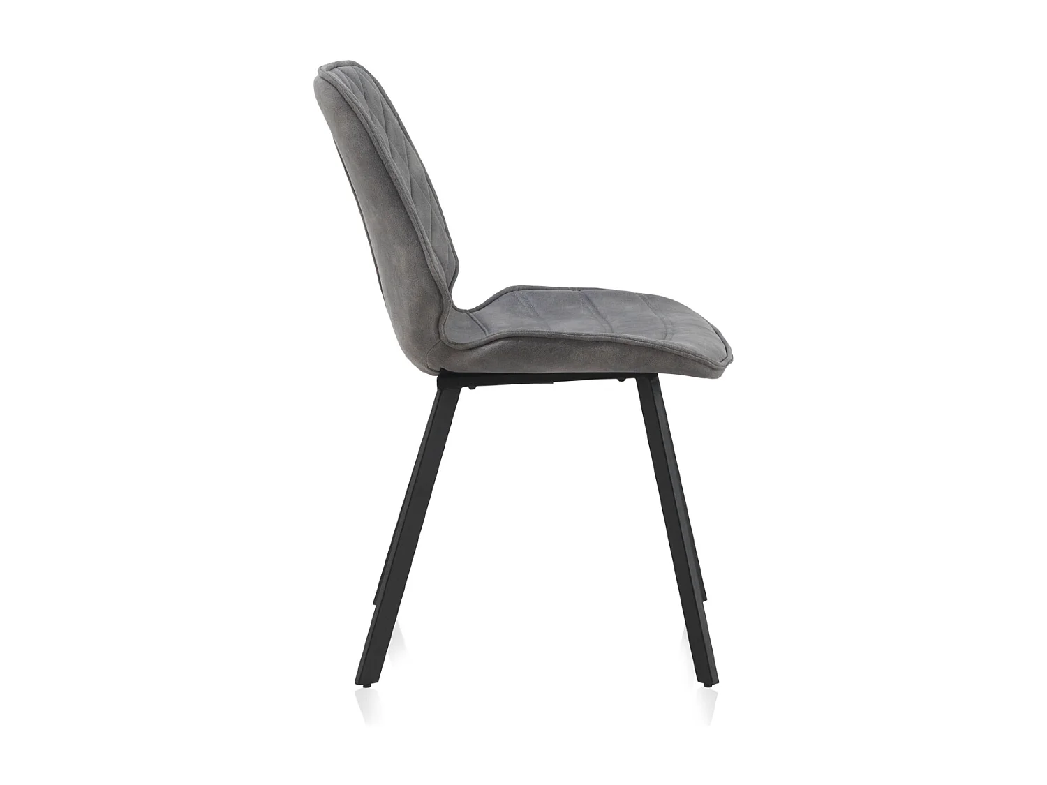 Lot de 2 chaises rembourrées gris clair avec pieds métalliques noirs
