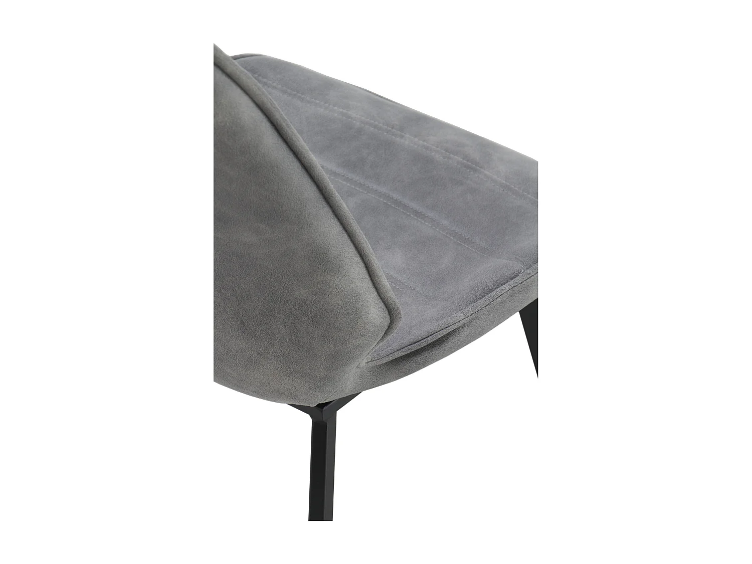 Lot de 2 chaises rembourrées gris clair avec pieds métalliques noirs