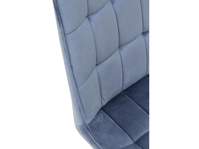 Pacote 2 cadeiras estofadas azuis com pés metálicos pretos