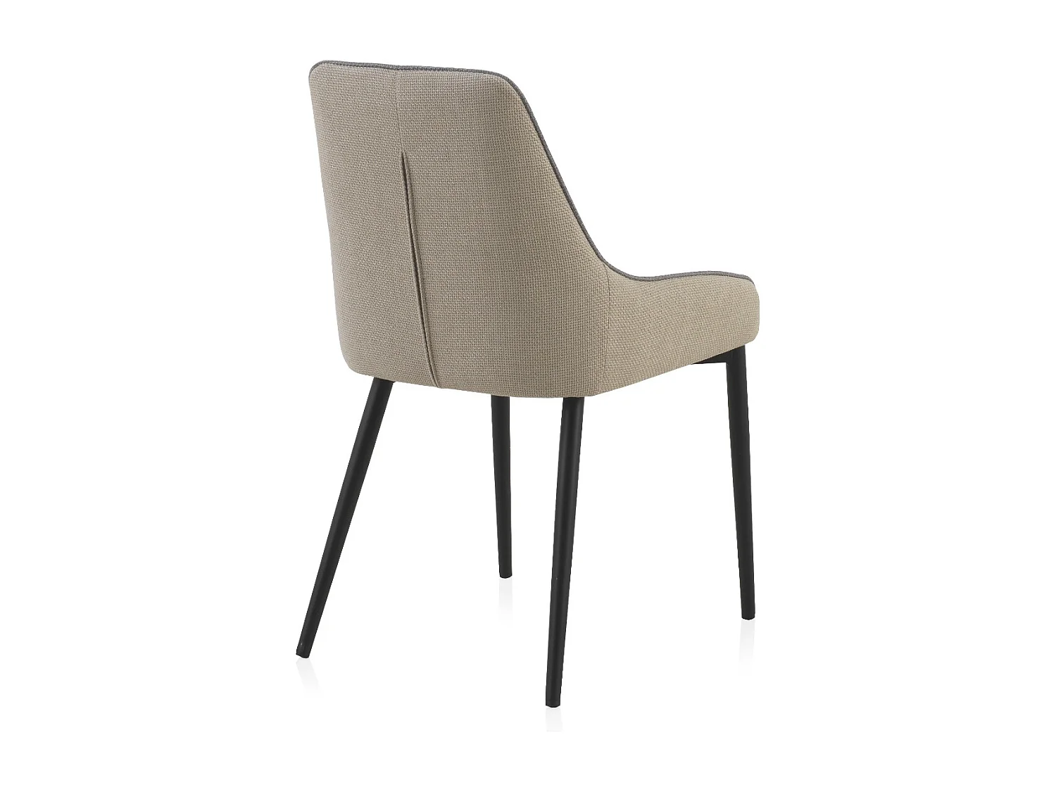 Lot de 4 chaises rembourrées bicolores beige/gris avec pieds en métal noir