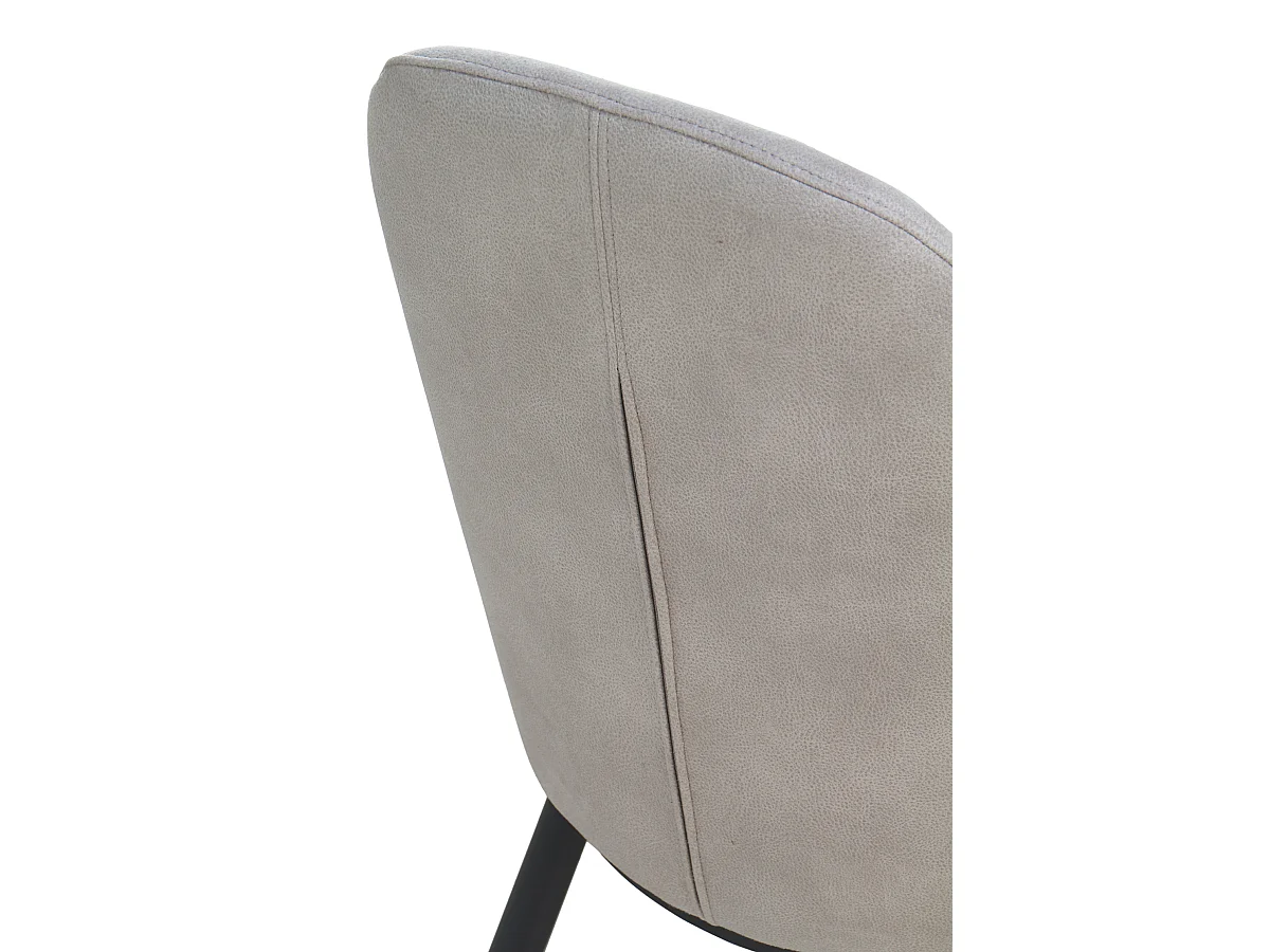 Packung mit 2 hellgrauen gepolsterten Sesseln mit schwarzen Metallbeinen