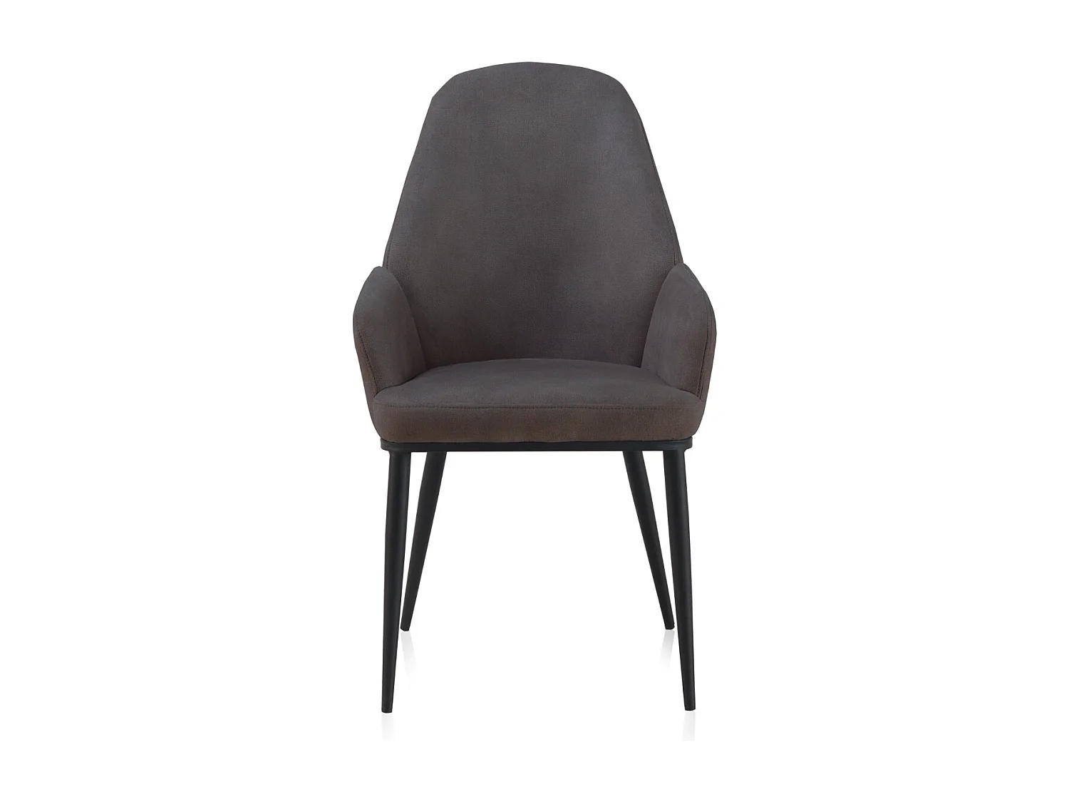 Pack 2 gepolsterte Sessel in Dunkelgrau mit schwarzen Metallbeinen