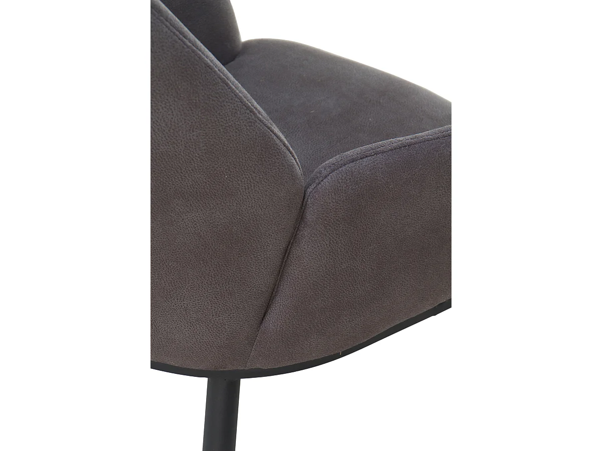 Pack 2 gepolsterte Sessel in Dunkelgrau mit schwarzen Metallbeinen