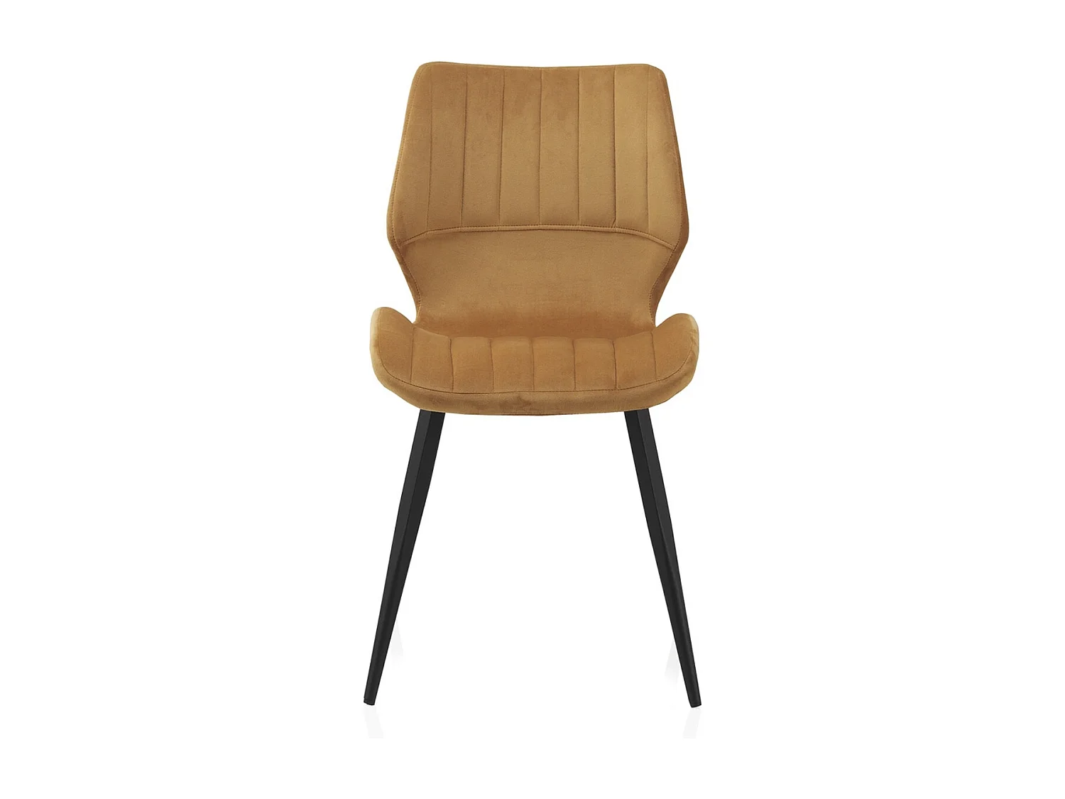 Lot de 2 chaises rembourrées  moutarde avec pieds métalliques noirs