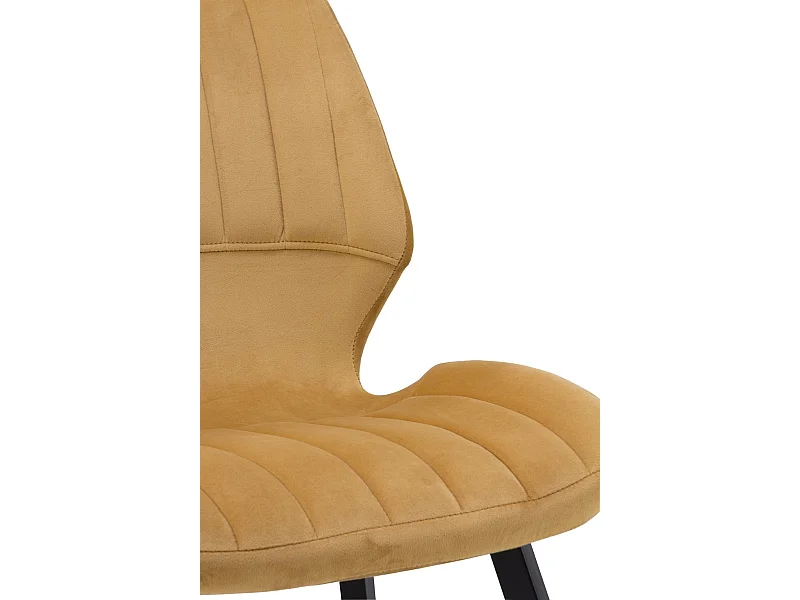 Lot de 2 chaises rembourrées  moutarde avec pieds métalliques noirs