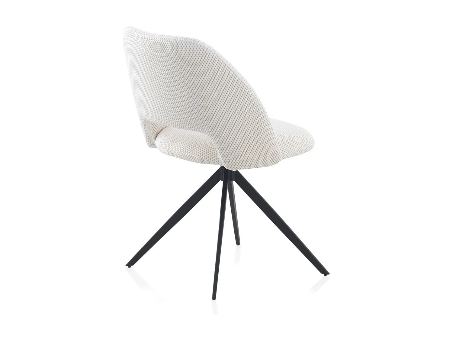 Lot de 4 chaises nid d'abeille tapissées en blanc