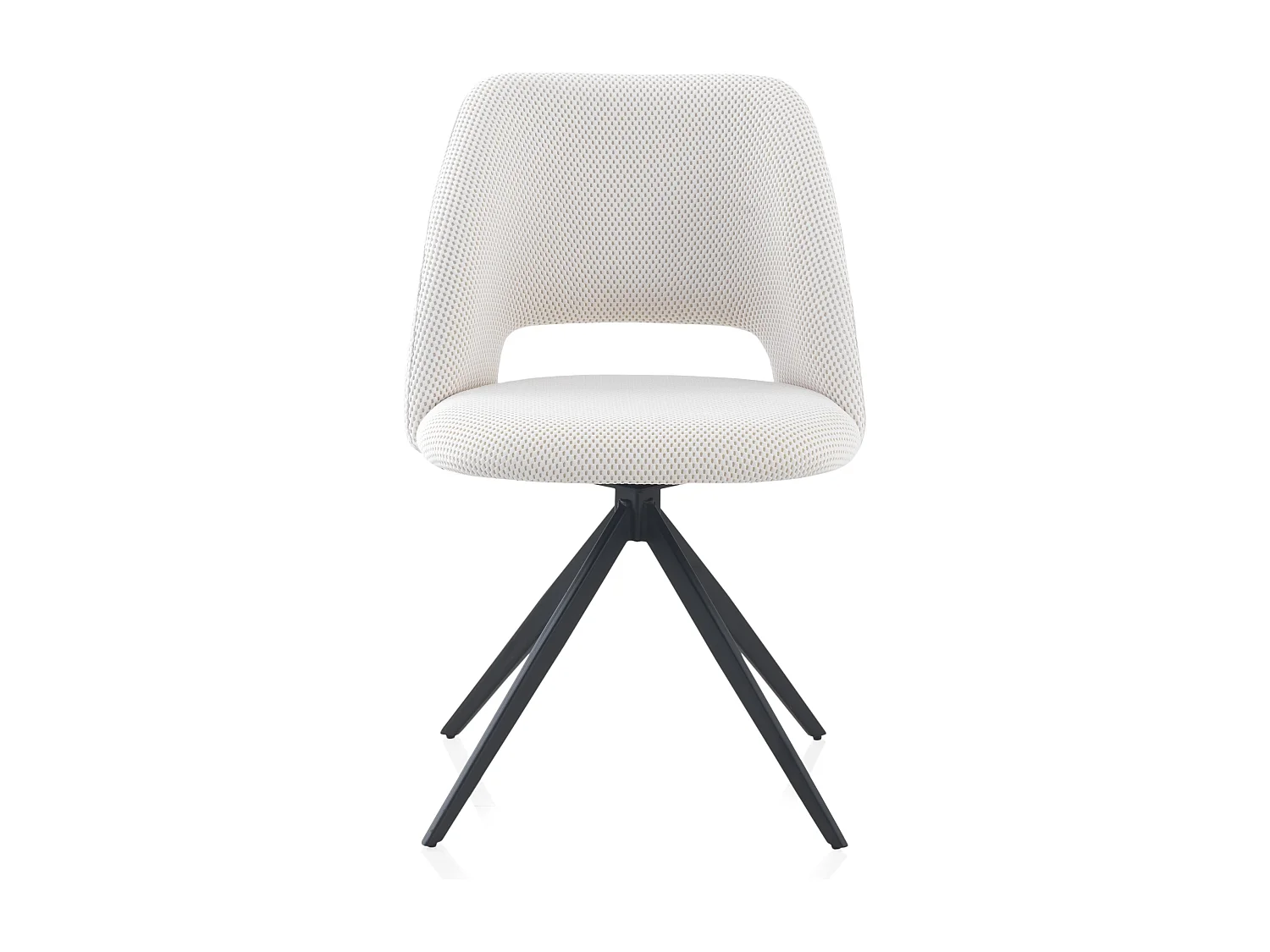 Lot de 4 chaises nid d'abeille tapissées en blanc