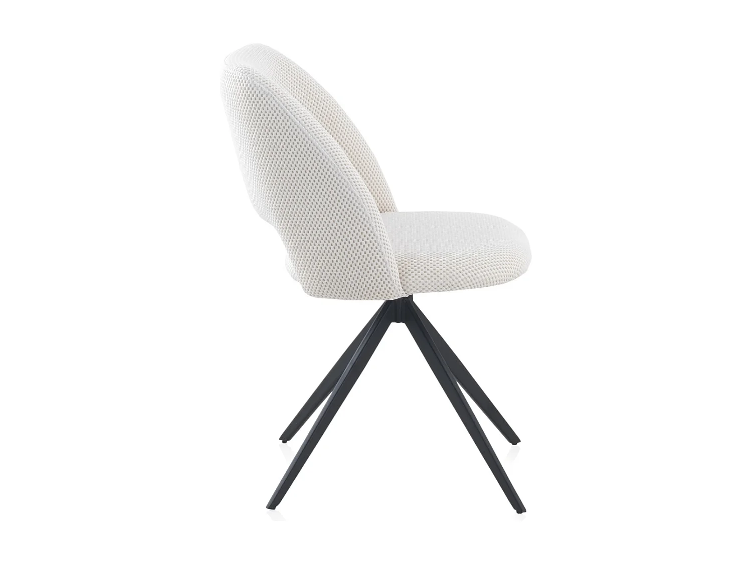 Lot de 4 chaises rembourrées pivotantes nid d'abeille blanches avec pieds métalliques noirs