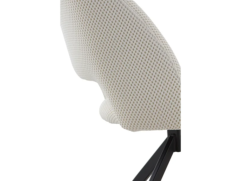 Lot de 4 chaises rembourrées pivotantes nid d'abeille blanches avec pieds métalliques noirs