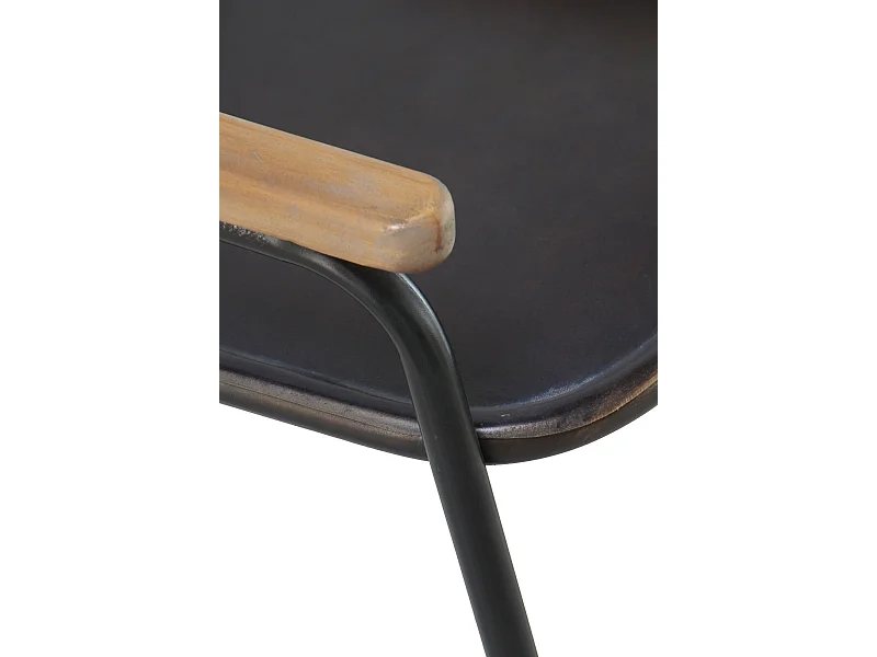 Sessel mit Bronzelehne und schwarzem Metallgestell