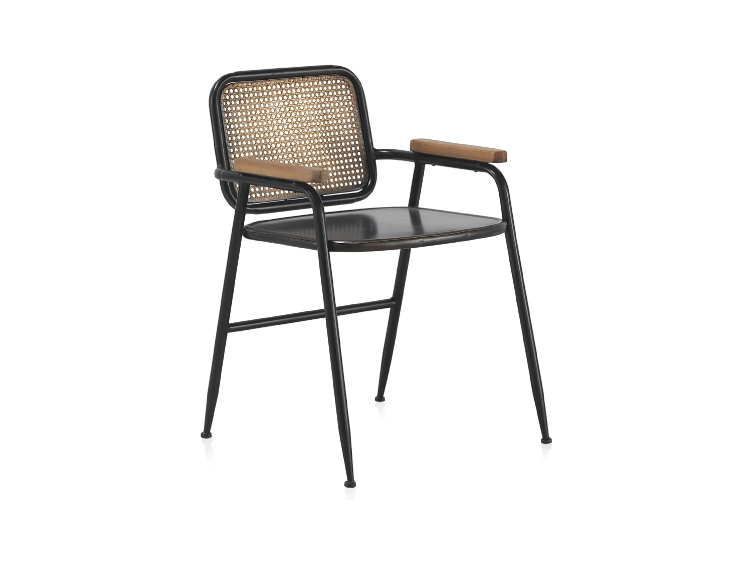 Fauteuil à dossier bronze avec structure en métal noir