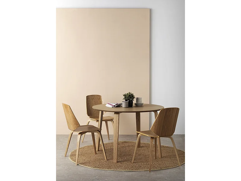 Lot de 4 chaises en contreplaqué de chêne