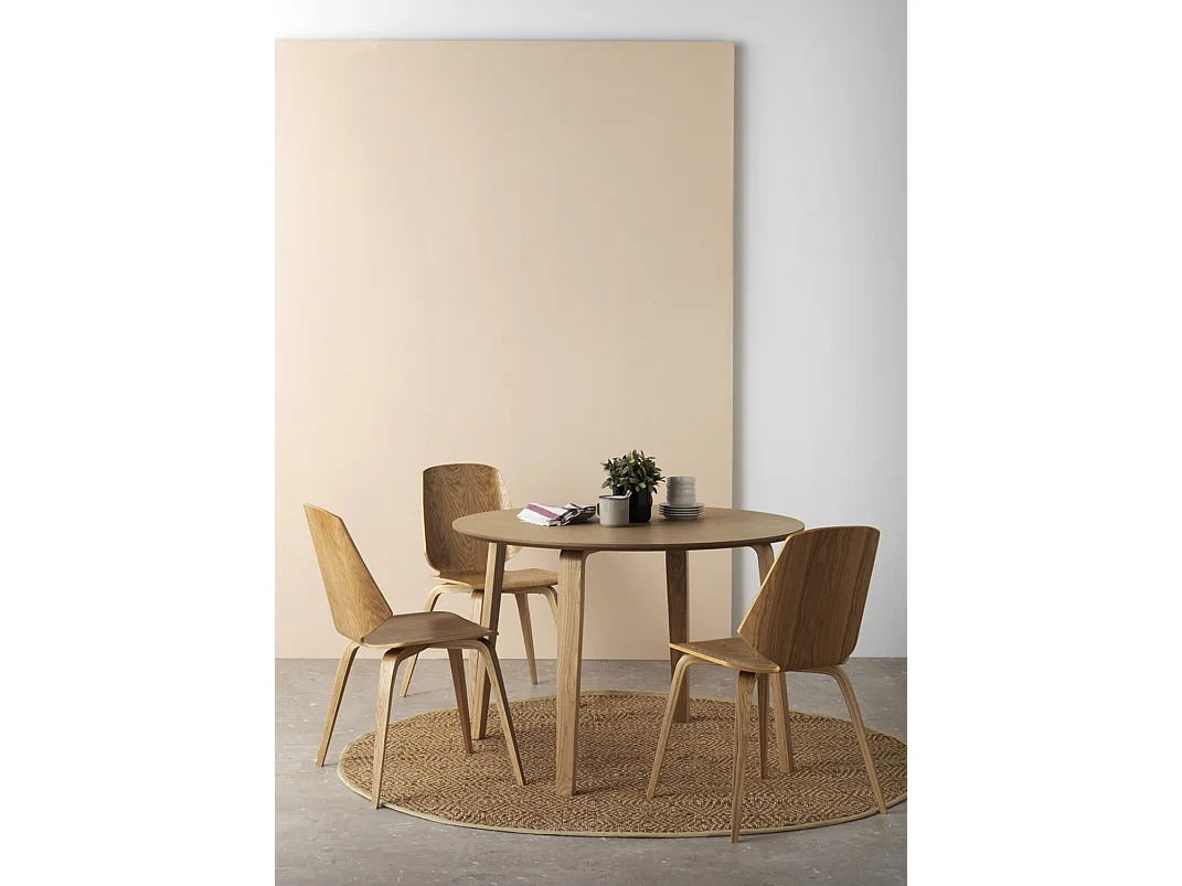 Lot de 4 chaises en contreplaqué chêne