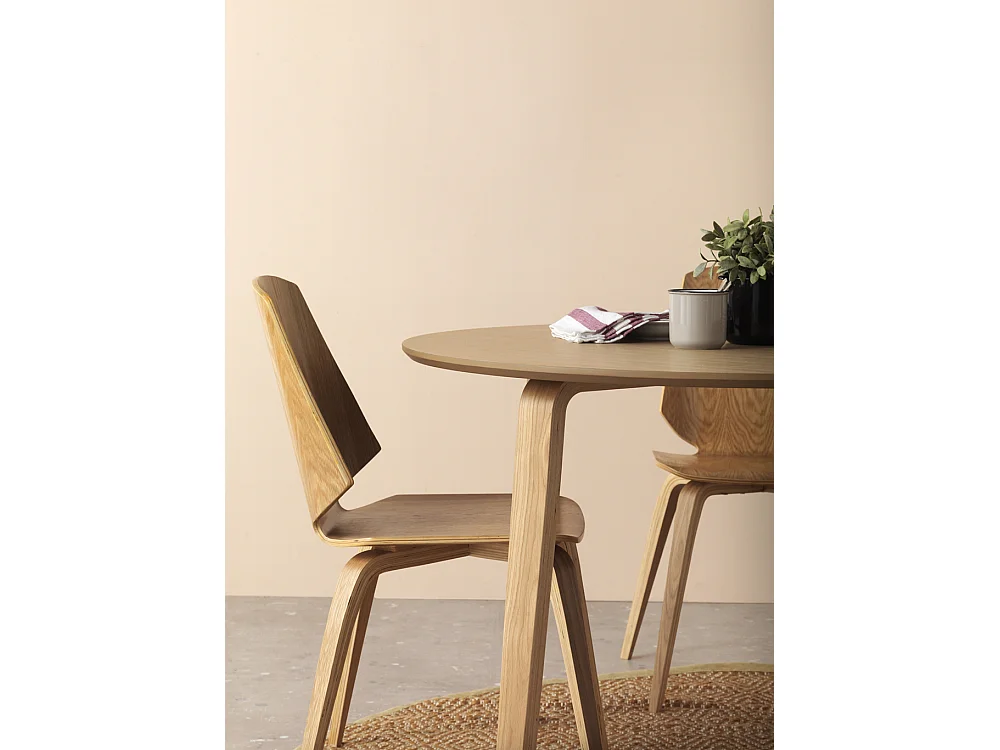 Lot de 4 chaises en contreplaqué chêne