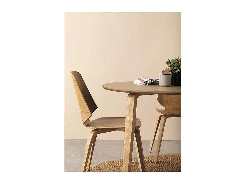 Pack de 4 sillas contrachapado roble