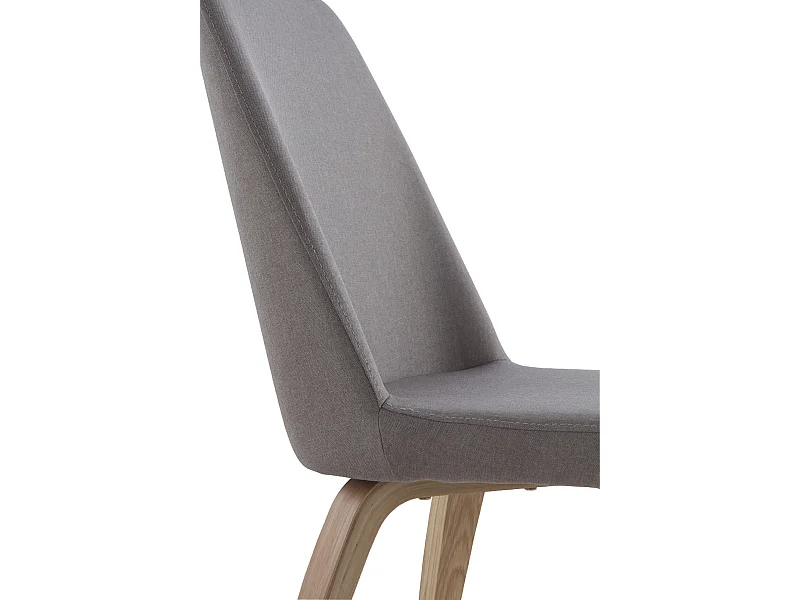 Lot de 2 chaises en bois rembourrées grises