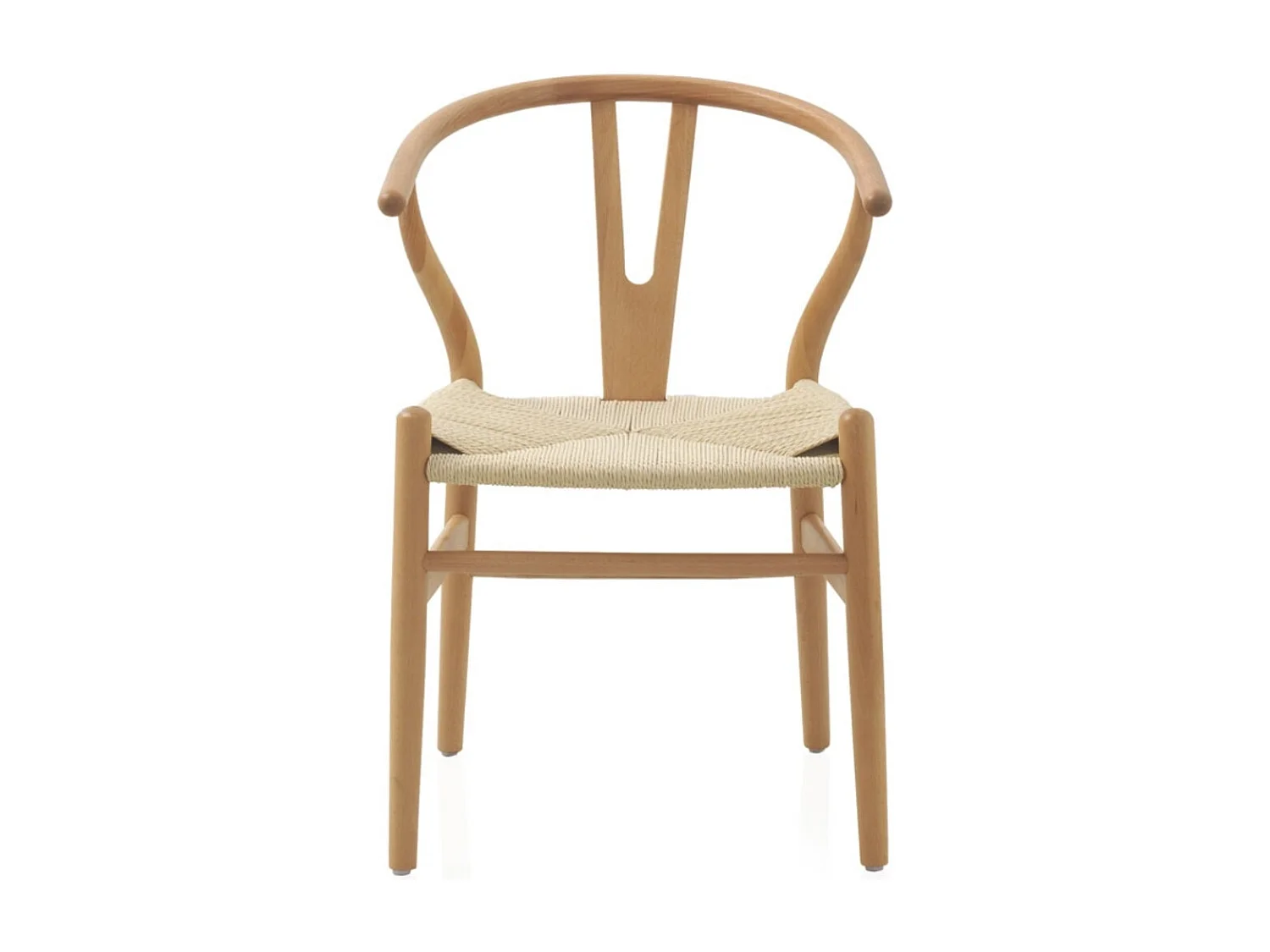 Set di 4 poltrone in legno di faggio con seduta intrecciata