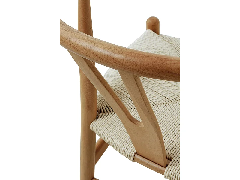 Set di 4 poltrone in legno di faggio con seduta intrecciata