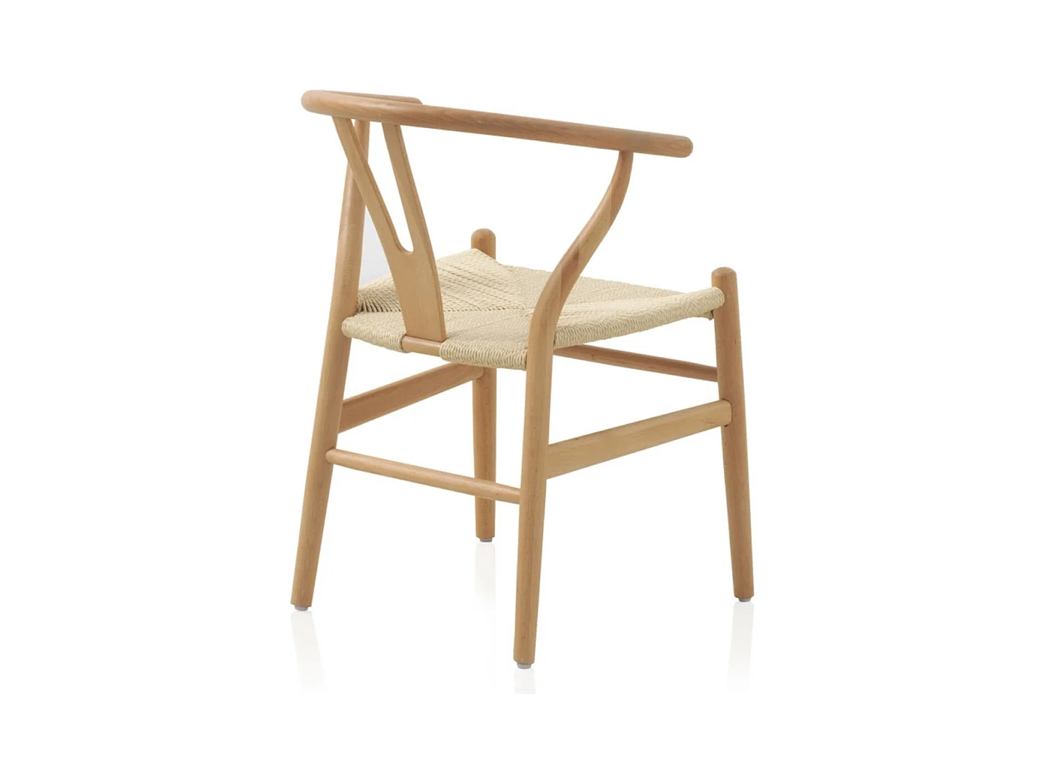 Pack 4 sillones madera de haya con asiento trenzado