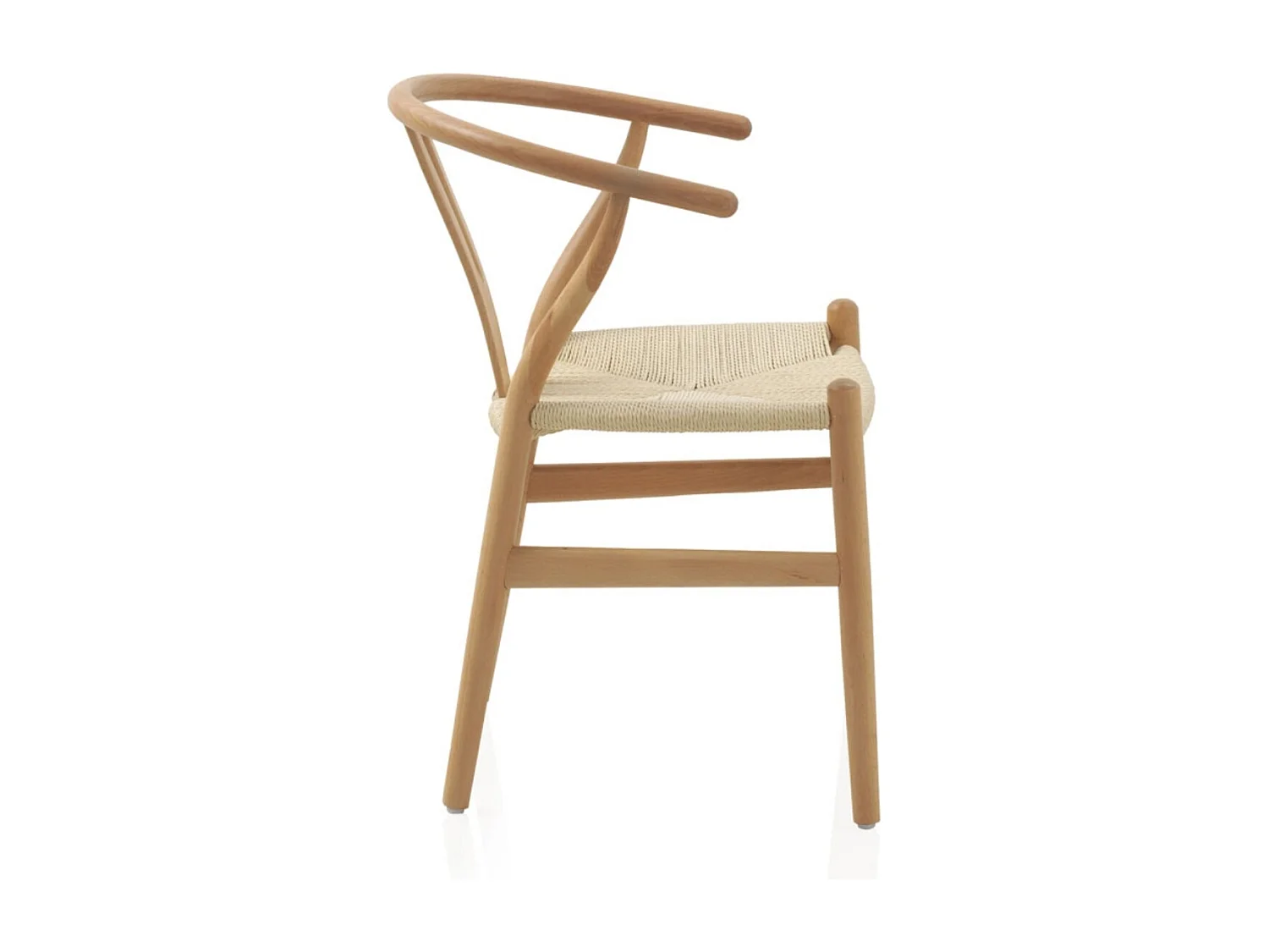 Pacote 4 cadeirões em madeira de faia com assento entrançado