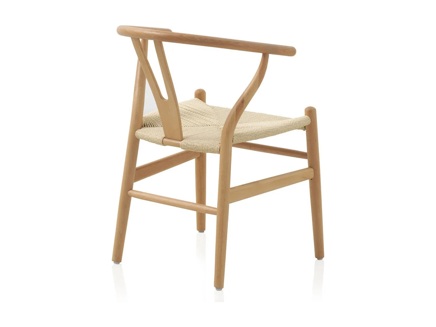 Pacote 4 cadeirões em madeira de faia com assento entrançado