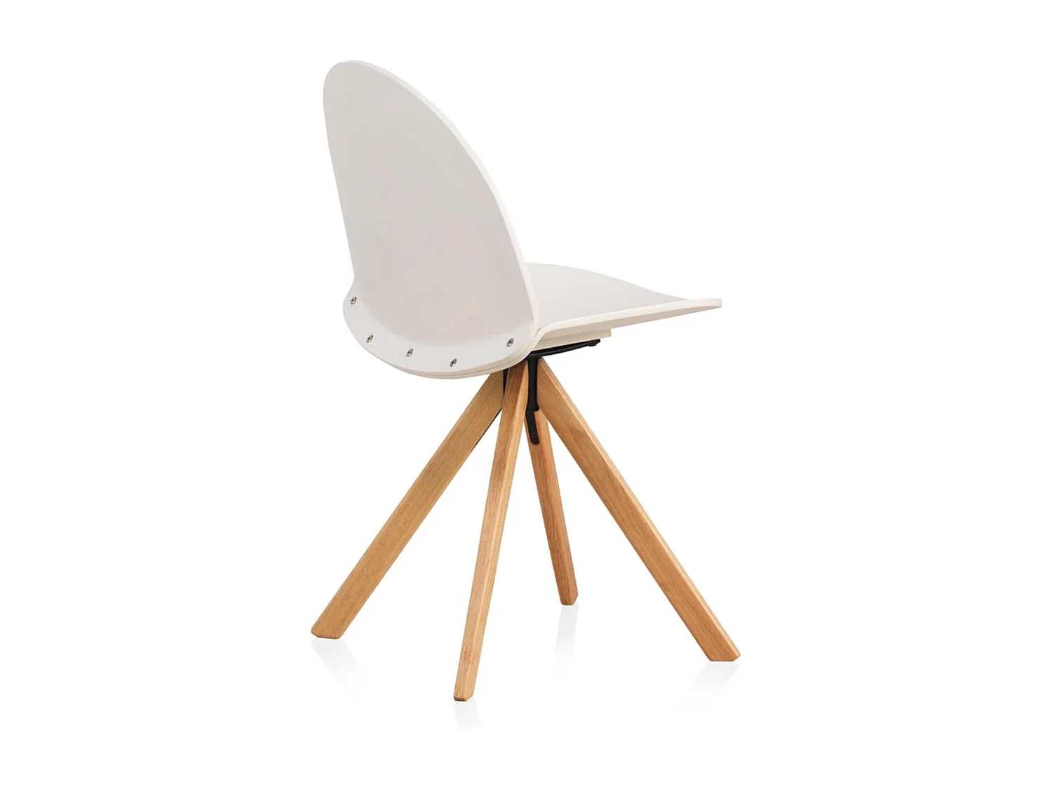 Pack 2 sillas madera lacada blanca giratoria