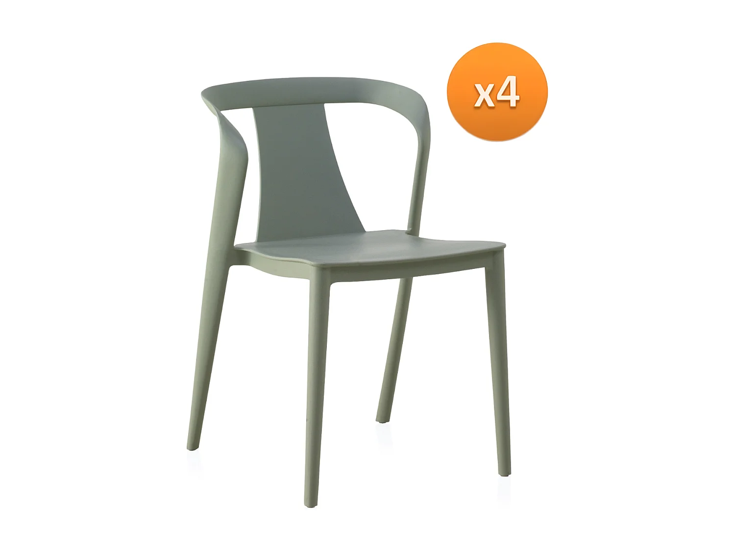 Lot de 4 chaises en PP pistache