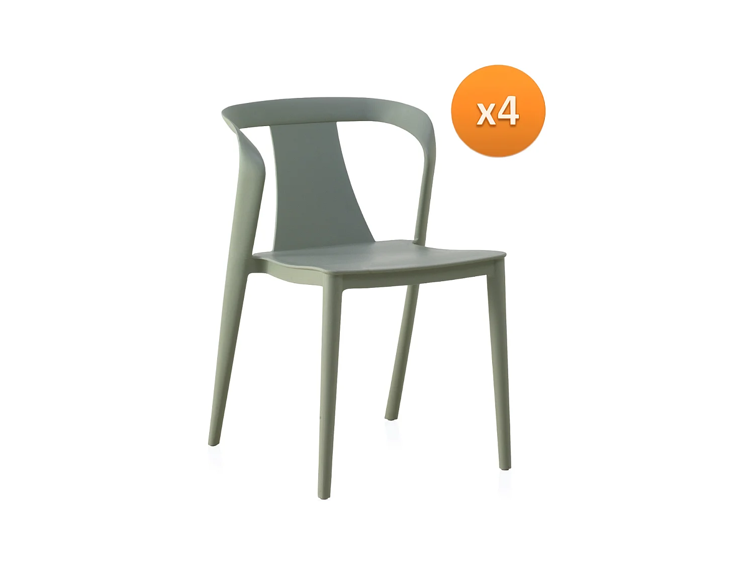 Lot de 4 chaises pp couleur pistache