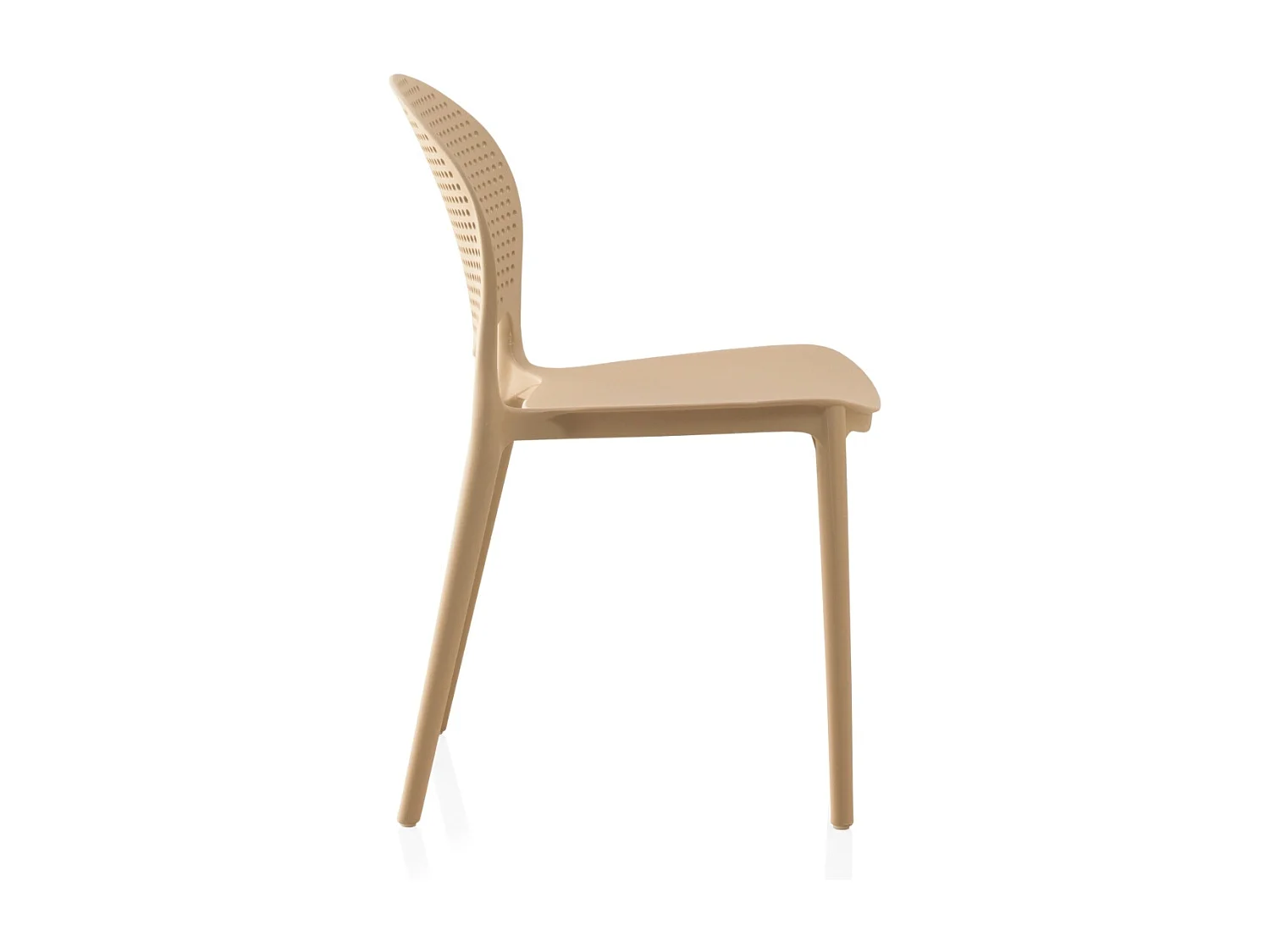 Lot de 4 chaises pp couleur camel