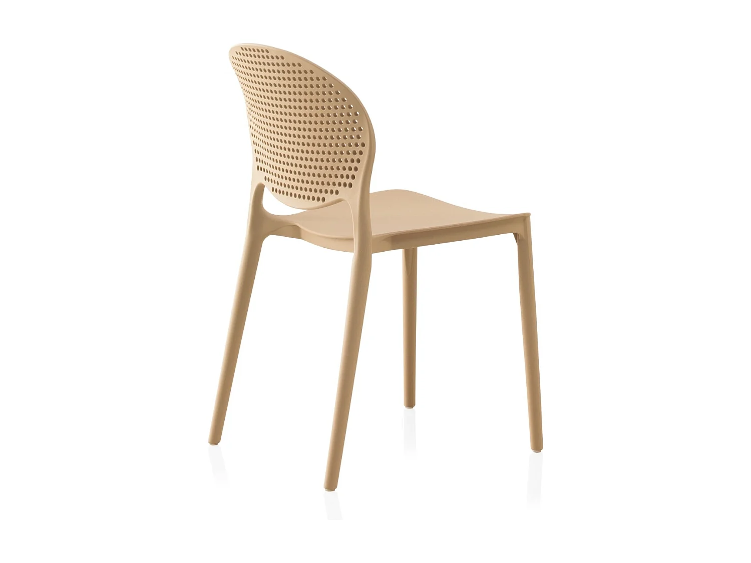 Lot de 4 chaises pp couleur camel