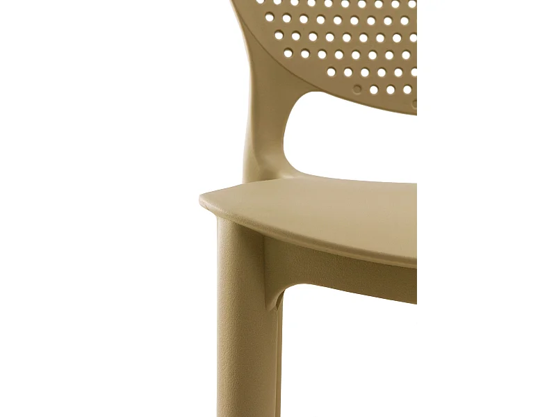 Lot de 4 chaises pp couleur camel