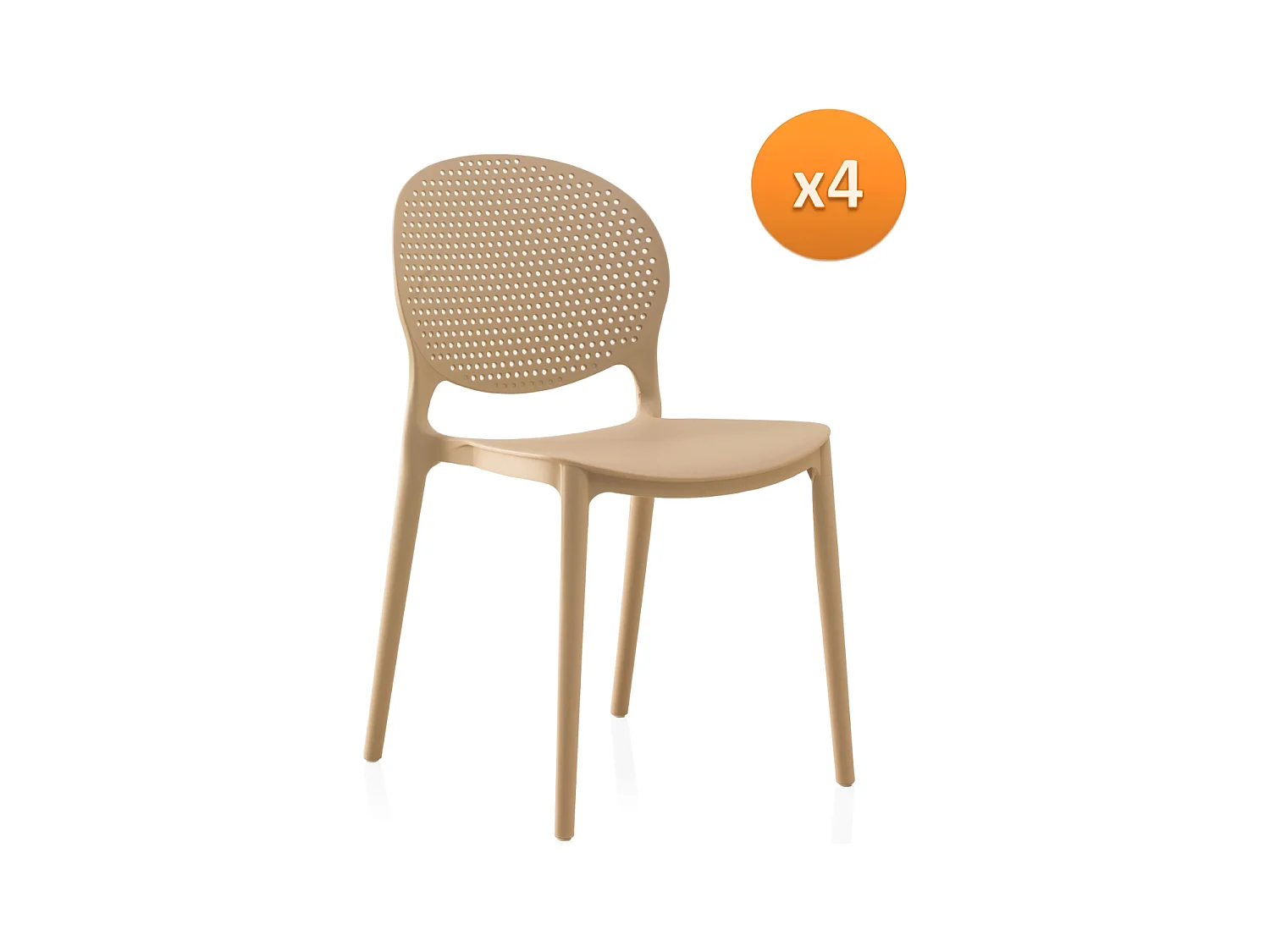Pack 4 sillas pp color camel