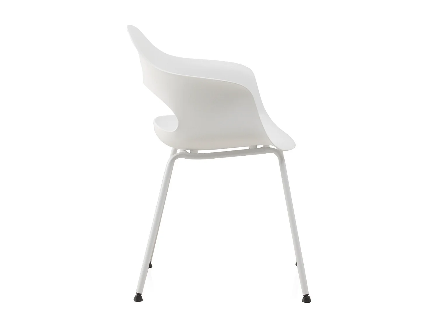 Pack 4 sillones pp color blanco con patas metálicas