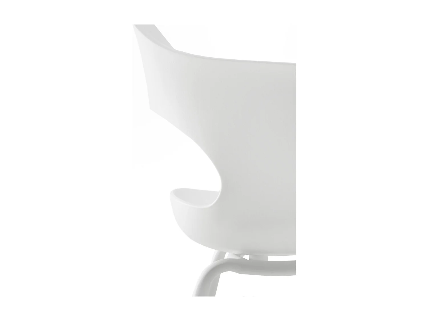 Pack 4 sillones pp color blanco con patas metálicas