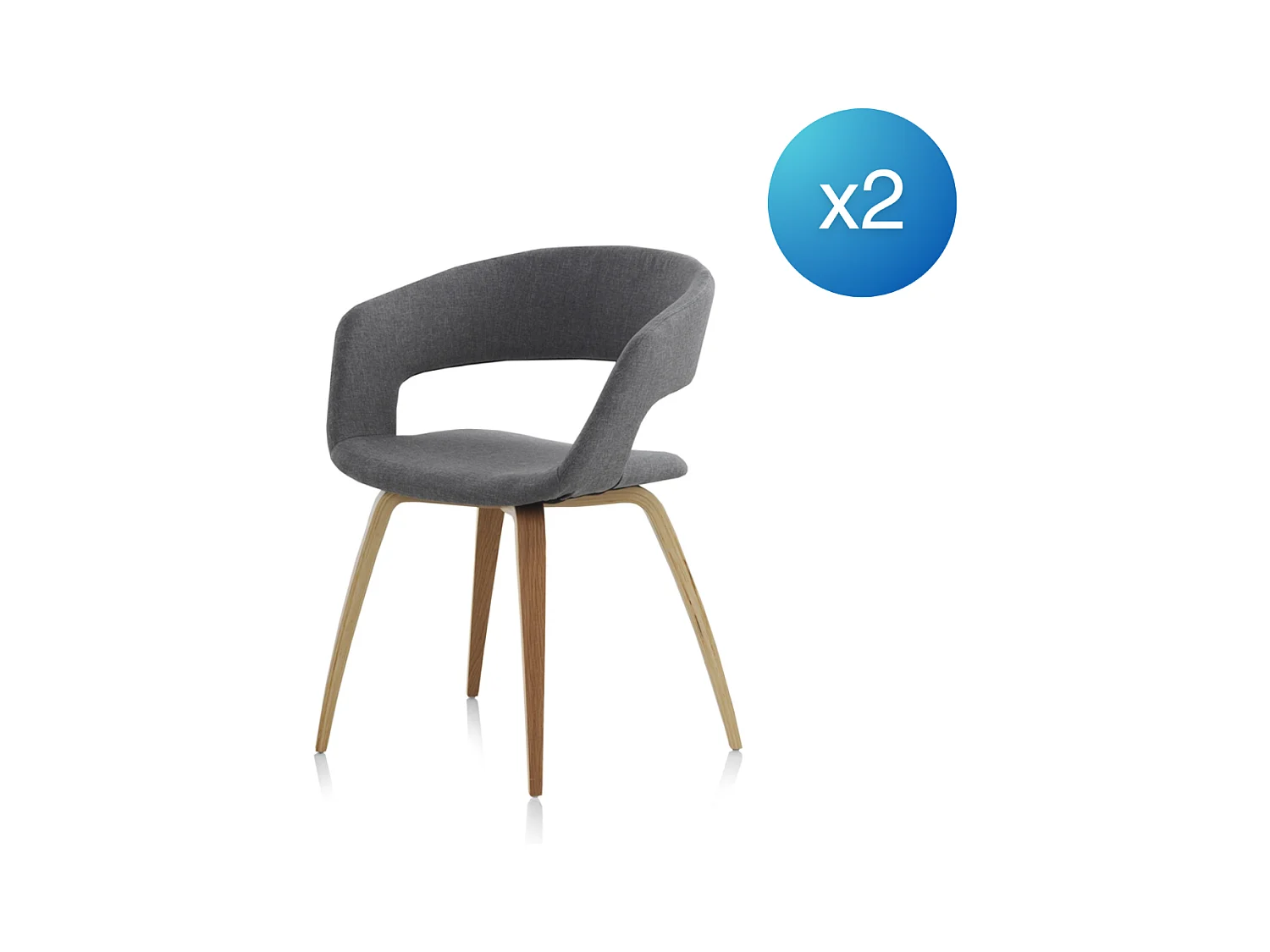 Packung 2 graue gepolsterte Sessel