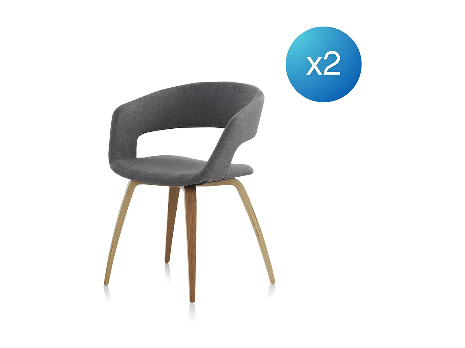 Pacote de 2 cadeirões estofados cinzentos