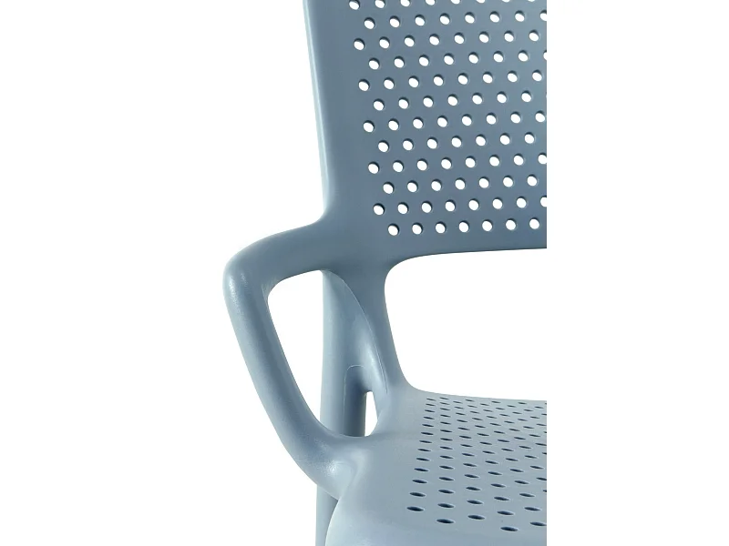 Lot de 4 chaises en PP couleur bleu ciel